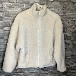 Alo Yoga front zipper Sherpa beige Jacket Size XS (W804)